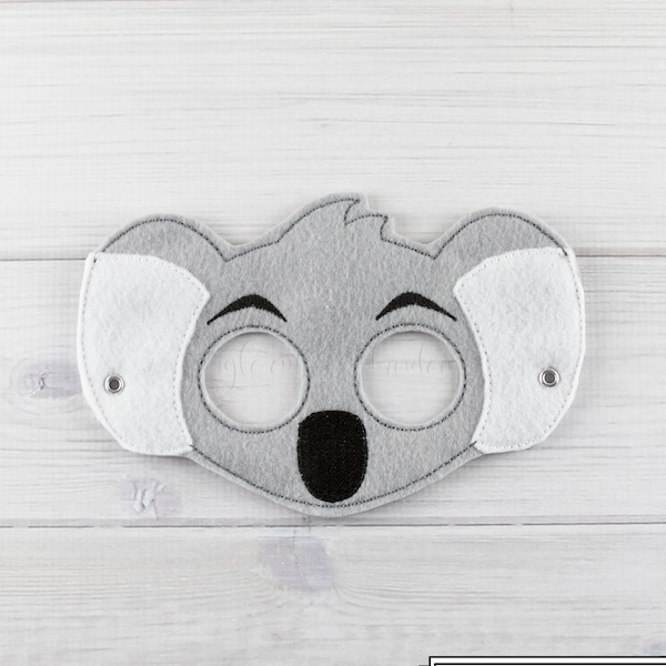 Koala Mask (MA026) I Kid's Mask, Adult Mask, Dress-Up, Party Favors, Birthday Party, Halloween Costume, Pretend Play,  Felt Mask