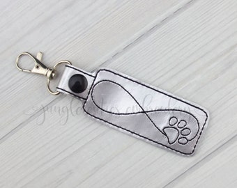 Paw Print Key FOB (K008)  I Key FOB, Snap Tab, Key Holder, Zipper Pull, Luggage Tag, Key Chain, Keychain Charm