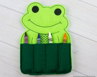 Frog Crayon Holder (CH009)  I Party Favor, Birthday Favors, Preschool Gift, Educational Play, Kid's Party Favors