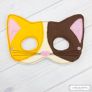 Calico Cat  Mask (M166) I Kid&#39;s Mask, Dress-Up, Party Favors, Birthday Party, Halloween Costume, Pretend Play,  Felt Mask