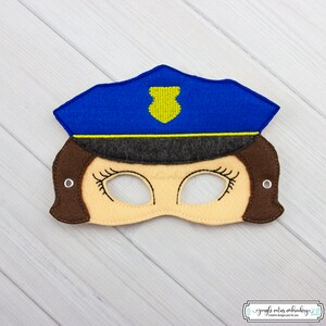 Female Police  Mask (M248) I Kid&#39;s Mask, Dress-Up, Party Favors, Birthday Party, Halloween Costume, Pretend Play,  Felt Mask