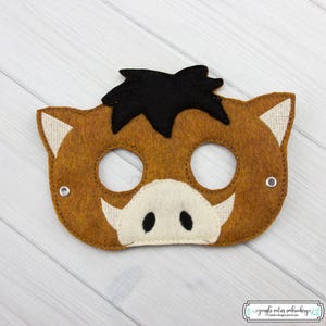 Warthog  Mask (M236) I Kid's Mask, Dress-Up, Party Favors, Birthday Party, Halloween Costume, Pretend Play,  Felt Mask