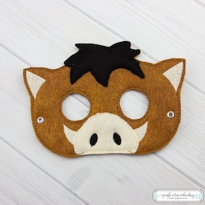 Warthog  Mask (M236) I Kid&#39;s Mask, Dress-Up, Party Favors, Birthday Party, Halloween Costume, Pretend Play,  Felt Mask