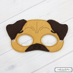 Pug  Mask (M164) I Kid&#39;s Mask, Dress-Up, Party Favors, Birthday Party, Halloween Costume, Pretend Play,  Felt Mask