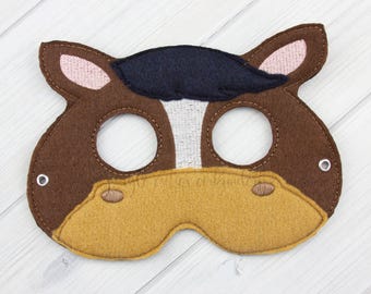Horse  Mask (M076) I Kid's Mask, Dress-Up, Party Favors, Birthday Party, Halloween Costume, Pretend Play,  Felt Mask