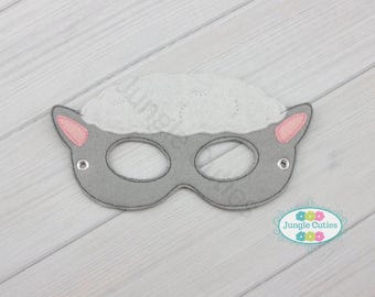 Sheep  Mask (M109) I Kid's Mask, Dress-Up, Party Favors, Birthday Party, Halloween Costume, Pretend Play,  Felt Mask