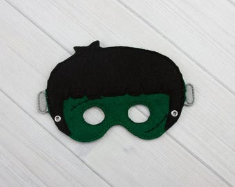 Frankenstein Mask (M212) I Toddler's Mask, Preschooler Mask, Dress-Up, Party Favors, Birthday Party, Costume Mask, Felt Mask, Halloween Mask