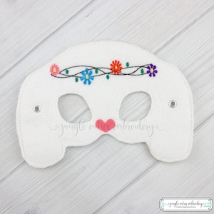 Floral Bunny  Mask (M174) I Kid&#39;s Mask, Dress-Up, Party Favors, Birthday Party, Halloween Costume, Pretend Play,  Felt Mask