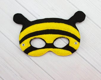 Bee  Mask (M250) I Kid's Mask, Dress-Up, Party Favors, Birthday Party, Halloween Costume, Pretend Play,  Felt Mask