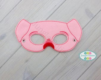Pig  Mask (M118) I Kid's Mask, Dress-Up, Party Favors, Birthday Party, Halloween Costume, Pretend Play,  Felt Mask