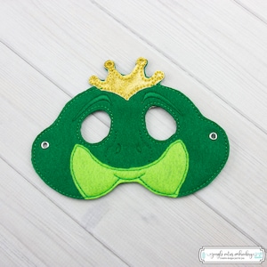 Frog Prince  Mask (M238) I Kid&#39;s Mask, Dress-Up, Party Favors, Birthday Party, Halloween Costume, Pretend Play,  Felt Mask