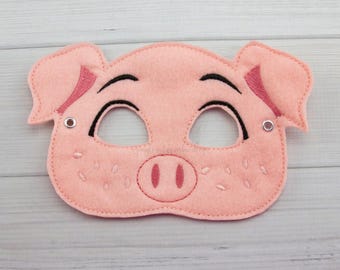 Pig  Mask (M106) I Kid's Mask, Adult Mask, Dress-Up, Party Favors, Birthday Party, Halloween Costume, Pretend Play,  Felt Mask