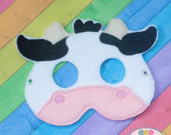 Cow  Mask (M052) I Kid's Mask, Dress-Up, Party Favors, Birthday Party, Halloween Costume, Pretend Play,  Felt Mask