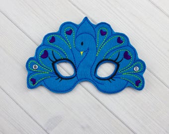Peacock  Mask (M220) I Kid's Mask, Dress-Up, Party Favors, Birthday Party, Halloween Costume, Pretend Play,  Felt Mask