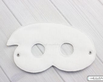 White Ghost  Mask (M115) I Kid's Mask, Dress-Up, Party Favors, Birthday Party, Halloween Costume, Pretend Play,  Felt Mask