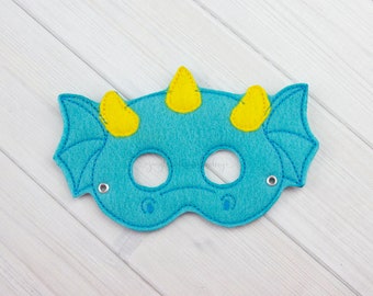 Dragon Mask (M199) I Toddler's Mask, Preschooler Mask, Dress-Up, Party Favors, Birthday Party, Halloween Costume, Pretend Play,  Felt Mask