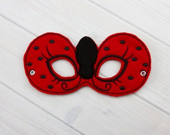 Ladybug  Mask (M241) I Kid's Mask, Dress-Up, Party Favors, Birthday Party, Halloween Costume, Pretend Play,  Felt Mask