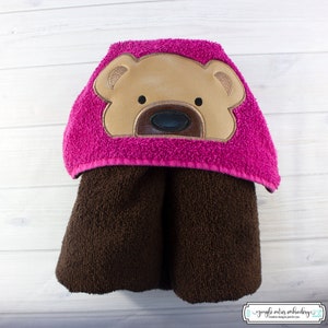 Bear Hooded Towel (HT004)  I Hooded Towel, Bath Towel, Kid&#39;s Hooded Towel, Pool Towel, Personalized Hooded Towel, Your Choice Of Colors