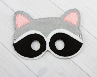 Raccoon  Mask (M244) I Kid's Mask, Dress-Up, Party Favors, Birthday Party, Halloween Costume, Pretend Play,  Felt Mask