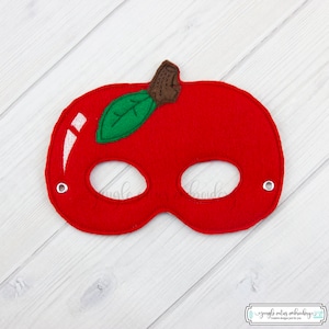 Apple  Mask (M139) I Kid&#39;s Mask, Dress-Up, Party Favors, Birthday Party, Halloween Costume, Pretend Play,  Felt Mask