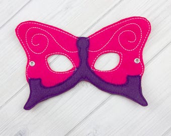 Butterfly Mask (M077) I Kid's Mask, Dress-Up, Party Favors, Birthday Party, Halloween Costume, Pretend Play,  Felt Mask