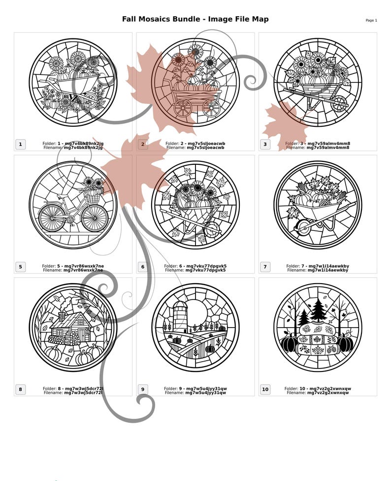 50+ Fall Mosaic SVG DXF EPS Bundle | Autumn Silhouette Designs ...