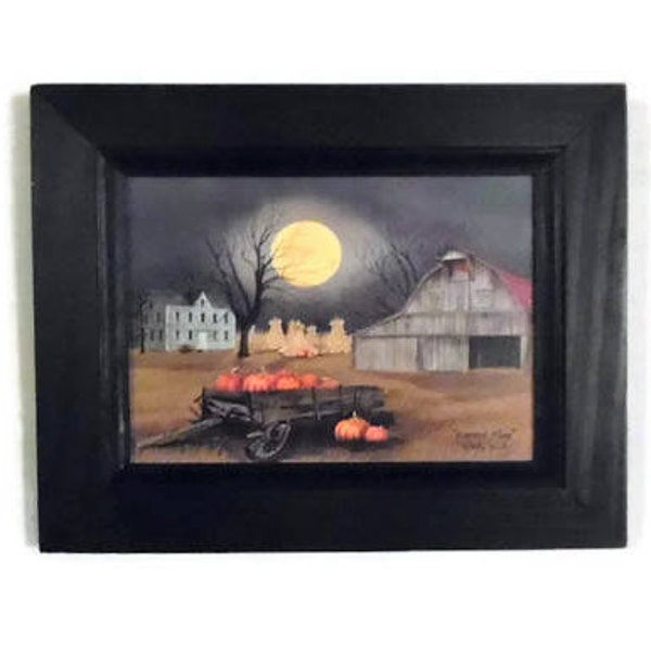 Harvest Moon by Billy Jacobs in a Handmade Wooden Frame, 9"x7"