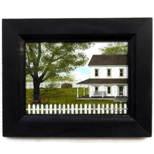 The Green, Green Grass of Home by Billy Jacobs in a Handmade Wooden Frame, 9"x7"