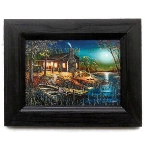 After Dark by Jim Hansel in a Handmade Wooden Frame, 9"x7"