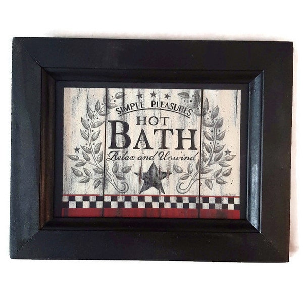 Hot Bath by Linda Spivey in a Handmade Wooden Frame, 9"x7"