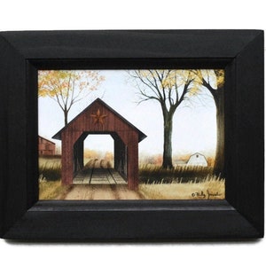 Bucks County Bridge by Billy Jacobs, Handmade 9"x7" Wood Frame