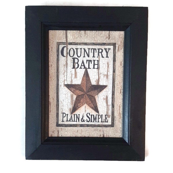 Country Bath by Linda Spivey in a Handmade Wooden Frame, 7"x9"