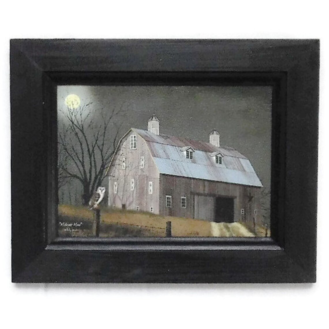 Midnight Moon Billy Jacobs Art Print Barn Moon and Owl Etsy