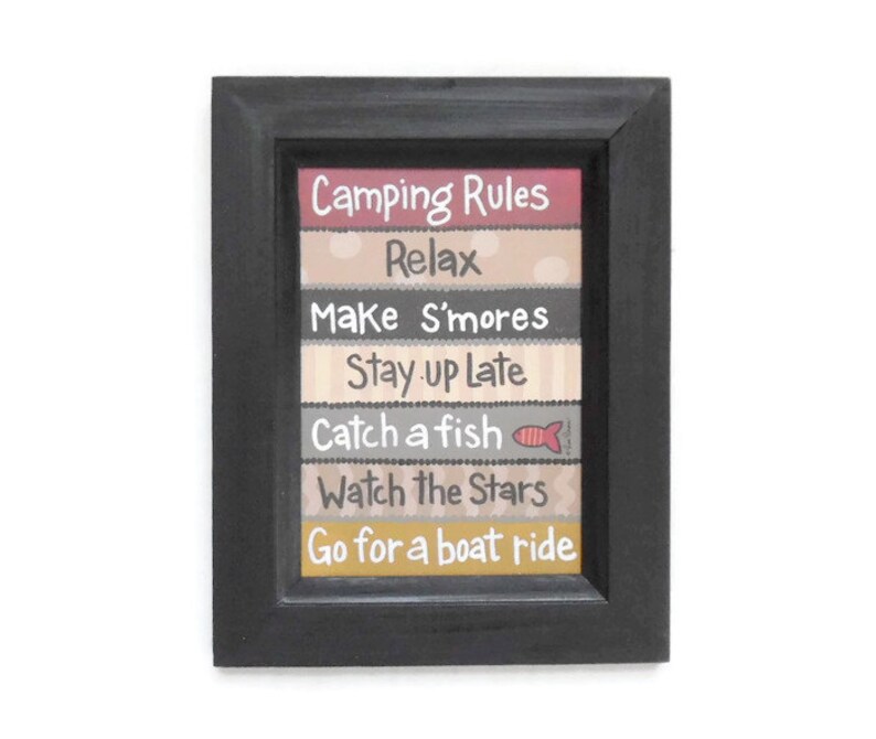 Camping Rules Camping Sign Funny Sign Art Print Country Etsy