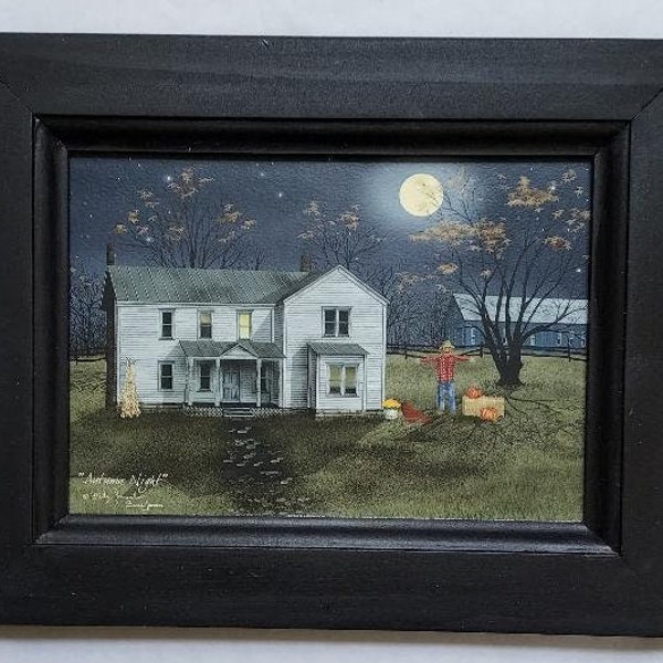 Autumn Night by Billy Jacobs in a Handmade Wooden Frame, 9"x7"