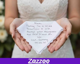 Custom Handwriting Handkerchief | Personalised Memorial Gift | Wedding Handkerchief | Handwritten Note | Single or discounted sets