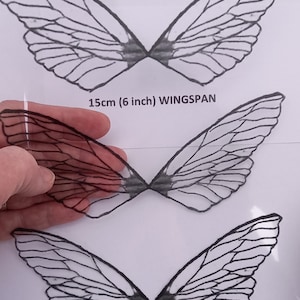 Large Fairy Wings x 6 pairs. 6 inches ( 15cm ) Ready to cut out, Blank, Card Making, Perfect for embellishing, Golden Valley Crafts.