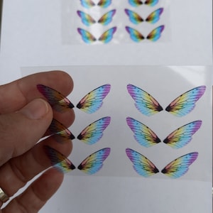 24 x 4cm acetate fairy wings. Ready to cut out. Rainbow Wings. Butterfly Wings. Golden Valley Crafts.