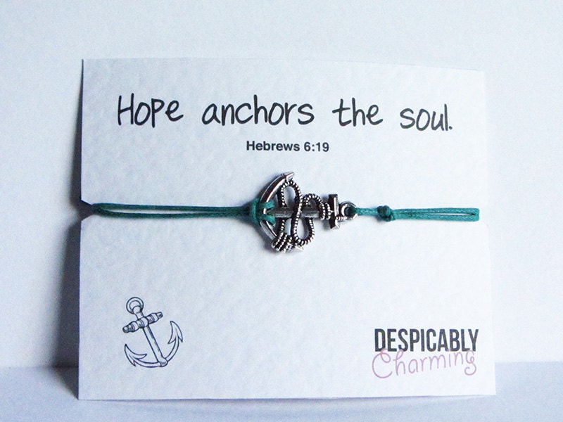 Anchor Wish Bracelet Hope Anchors The Soul Friendship Gift Etsy