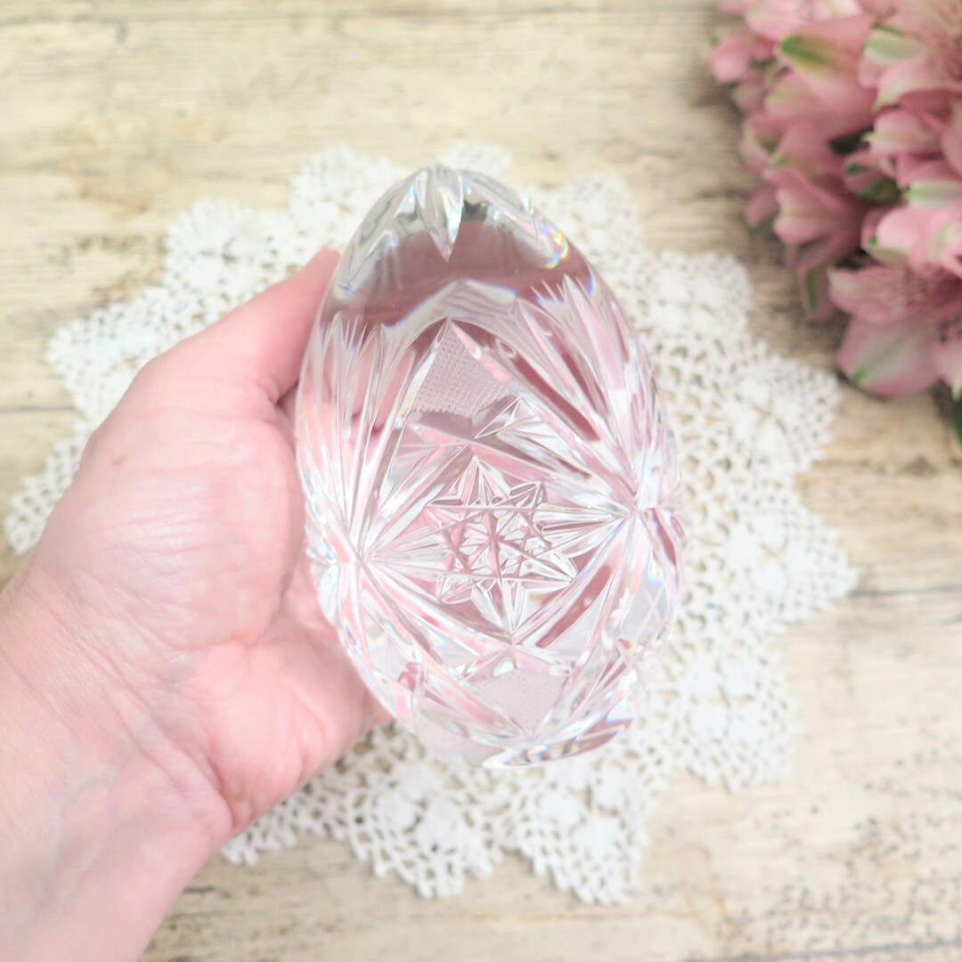 Vintage Lead Crystal Paperweight Very Heavy. Domed Egg Etsy