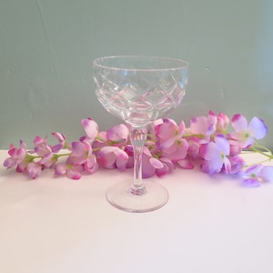 One Vintage Crystal Champagne Coupe, Vintage Champagne Glass, Vintage Drinking Glasses, c.1970s-80s