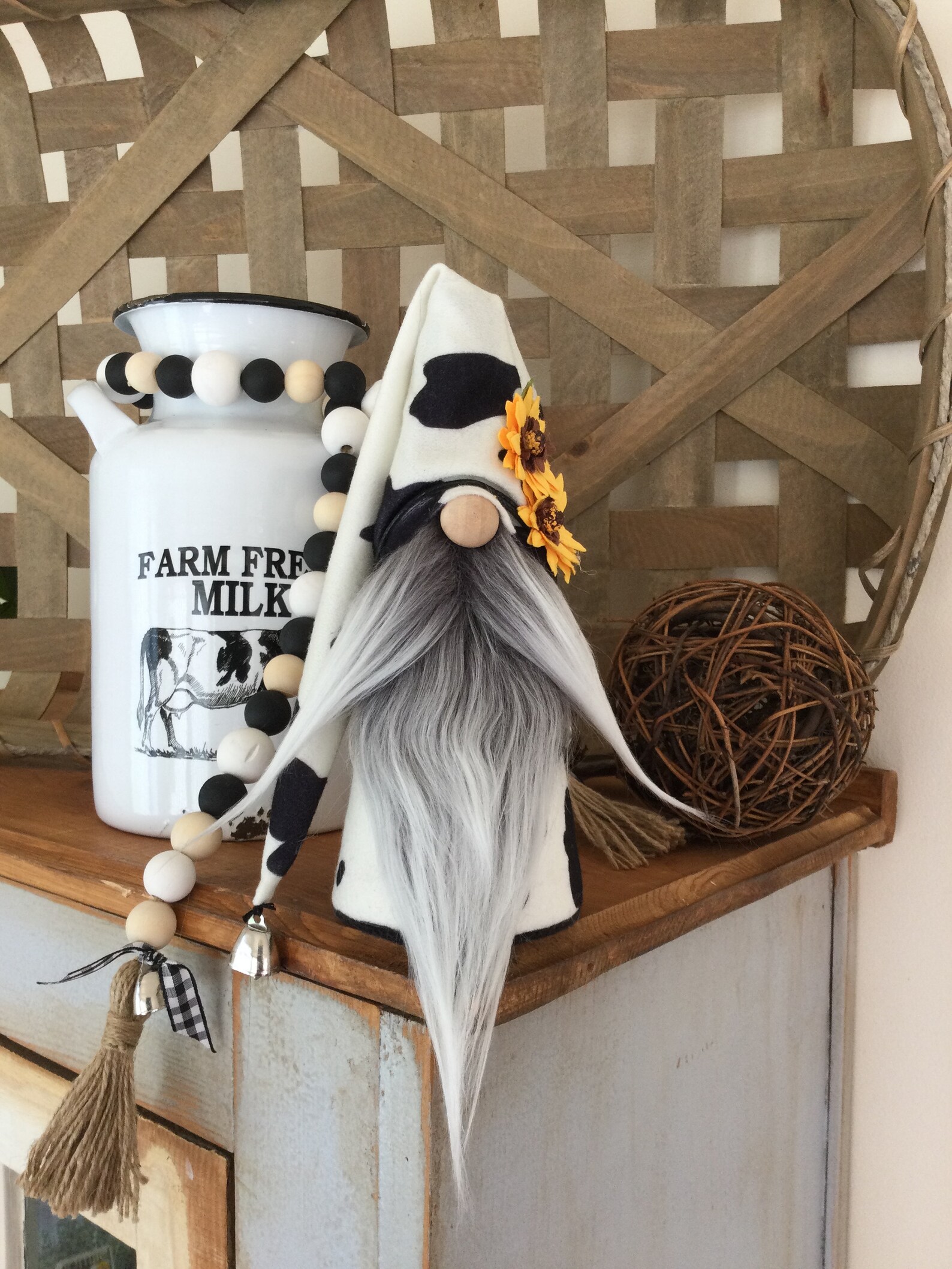 Cow Gnome Farmhouse Gnome Gnome Tiered Tray Decor Etsy