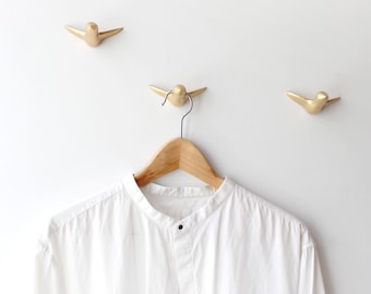 3 mini wall hooks gold