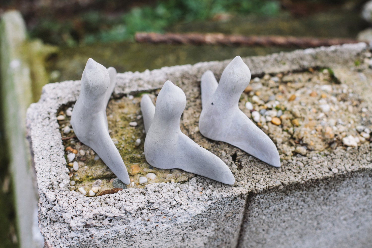 Grey Concrete Birds Concrete Design 3 Pcs wall | Etsy