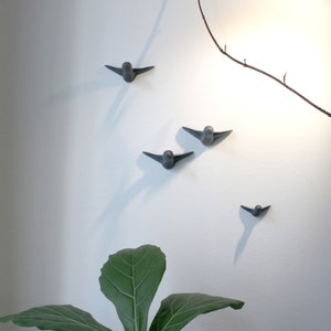 Small Flock of 4 Birds Decoration Gray Concrete image 8