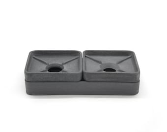 Double Soap Dish Concrete Grey