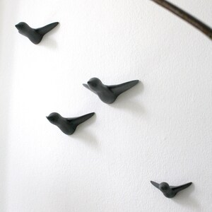 Small Flock of 4 Birds Decoration Gray Concrete image 9