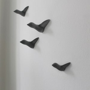 Small Flock of 4 Birds Decoration Gray Concrete image 10