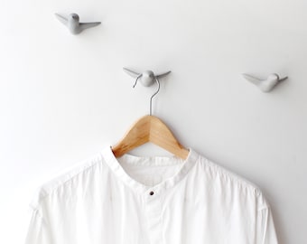 3 mini wall hooks concrete light grey