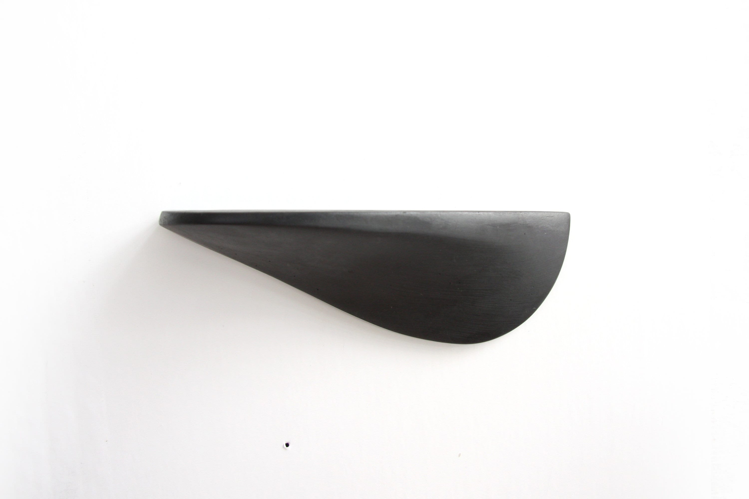 Concrete wall shelf black small 58 mm deep